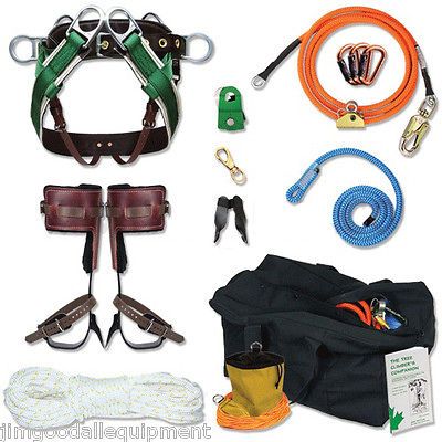 Tree Climbing Combo Kit,Spurs,Rope,Saddle,Flipline,ThrowLine & More 