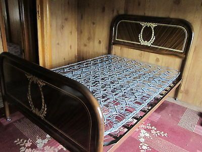 antique full size metal headboard foot board w frame  75 00 