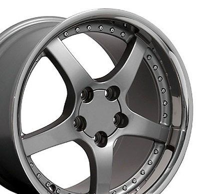 Single 18 x 10.5 Gunmetal C5 Wheel Deep Dish Fits Corvette