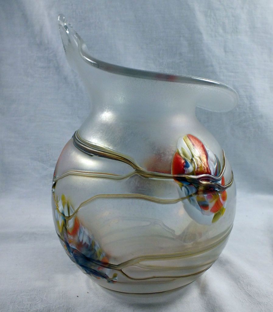 Poschinger Bavaria Hand Made Art Glass Jack in the Pulpit Vase Fused 