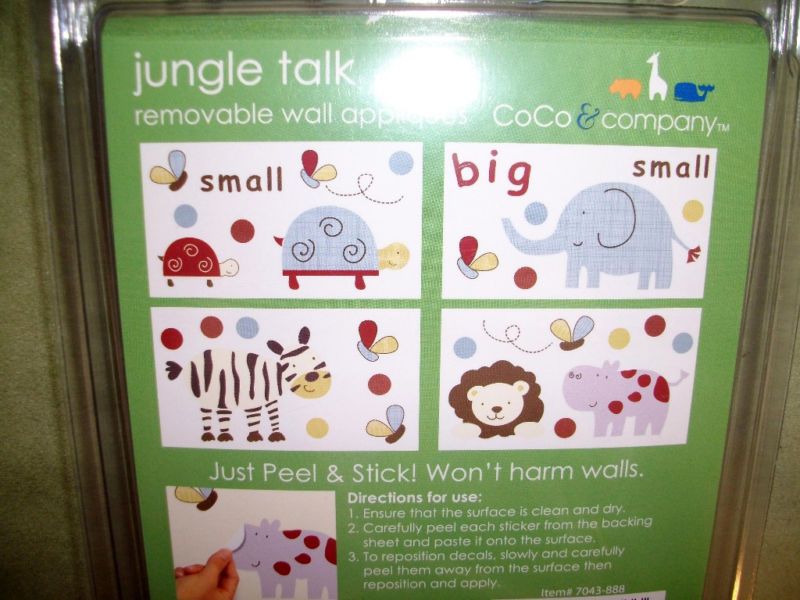 coco jungle talk wall decals safari animal monkey new time