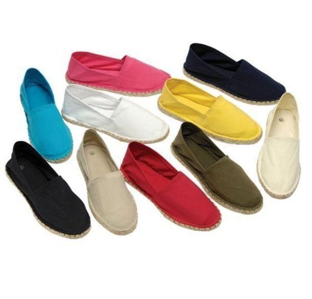 1A WOMENS LADIES FLAT CASUAL ESPADRILLE CANVAS DECK PUMPS SHOES SIZE 3 