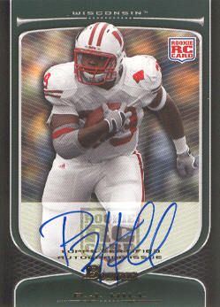 2009 Bowman Draft Rookie Auto #194 P.J. Hill Wisconsin