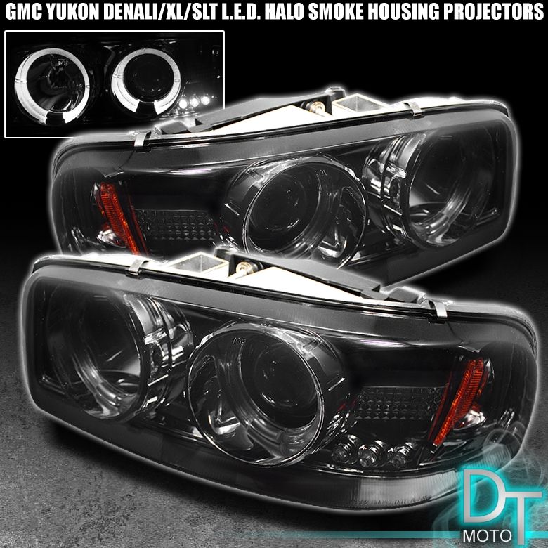 Sierra Yukon Denali Halo Smoke Projector LED Headlights