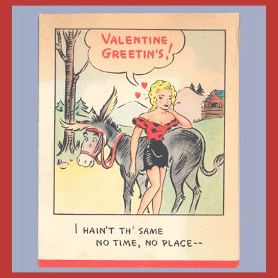 Vintage Valentine Card Lil Abner 1940s Hallmark Al Capp