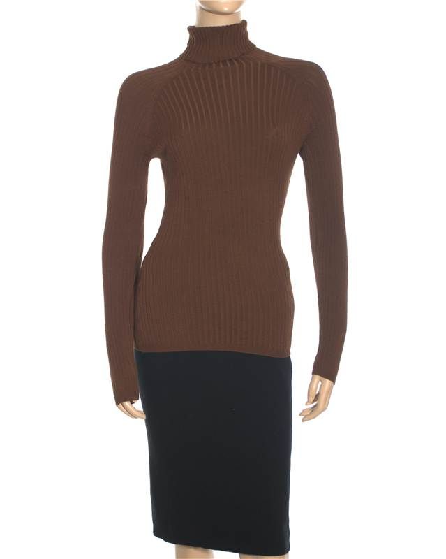 INC International Concepts Turtleneck Womens Brown Sweater sz L