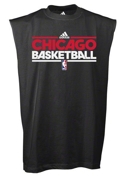 Chicago Bulls Adidas Black 2011 2012 on Court Practice Sleeveless T 