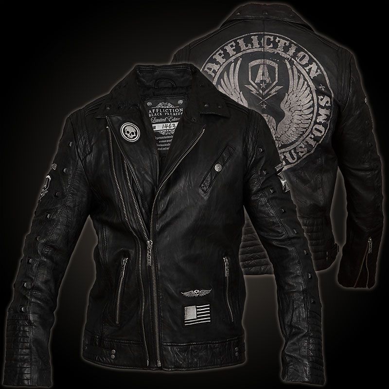 Affliction Reborn Size XL Limited Edition Black Premium Studded 