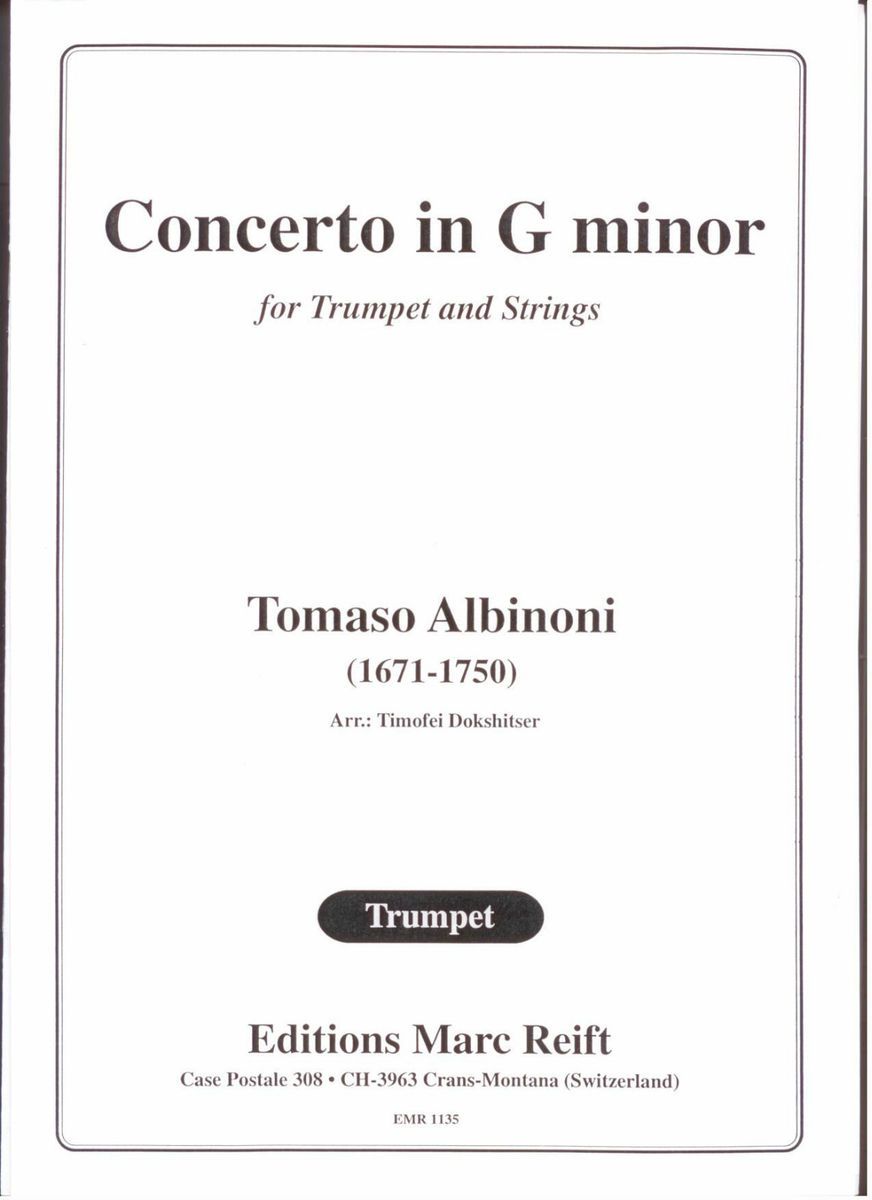 Albinoni Concerto in G Minor for Trumpet Strings Dokshitser Sheet 