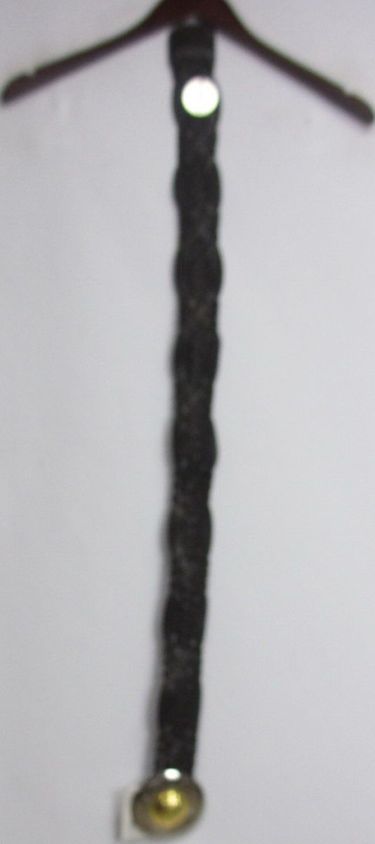 Aimee Lynn Sz XS/ S Wide Braid Belt With Large Metal Buckle Dark Brown 