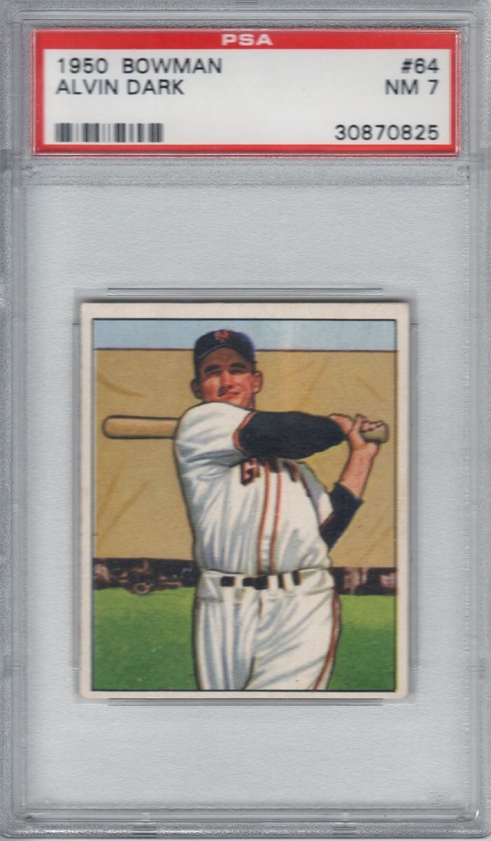 Alvin Dark 1950 Bowman 64 New York Giants PSA NM 7