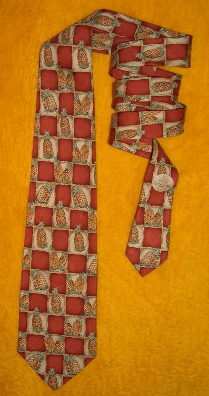 TOMMY BAHAMA ~ HAWAIIAN hawaii NOVELTY TIE ~ RUST & BEIGE w 