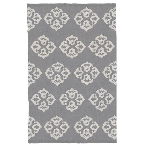 West Elm Andalusia Rug 9x12 Dhurrie Feather Grey / Ivory NEW