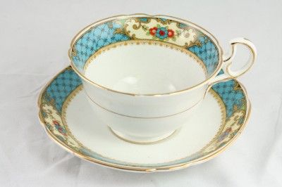 Vintage Teacup Saucer Anchor China Bridgwood Blue