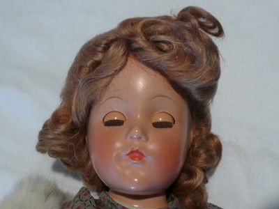 Antique Effanbee Anne Shirley Composition Doll   15 Fur Coat