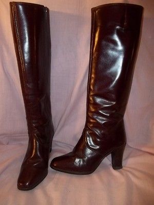 vintage 70 s burgundy oxblood leather knee high boots 5