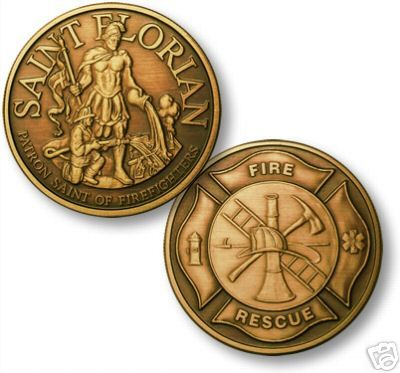 saint florian firefighter fire maltese challenge coin 