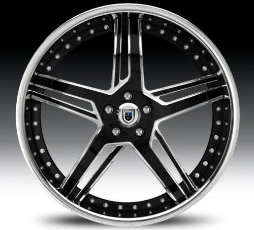 22 asanti af162 black chrome wheels rims 2 piece tone