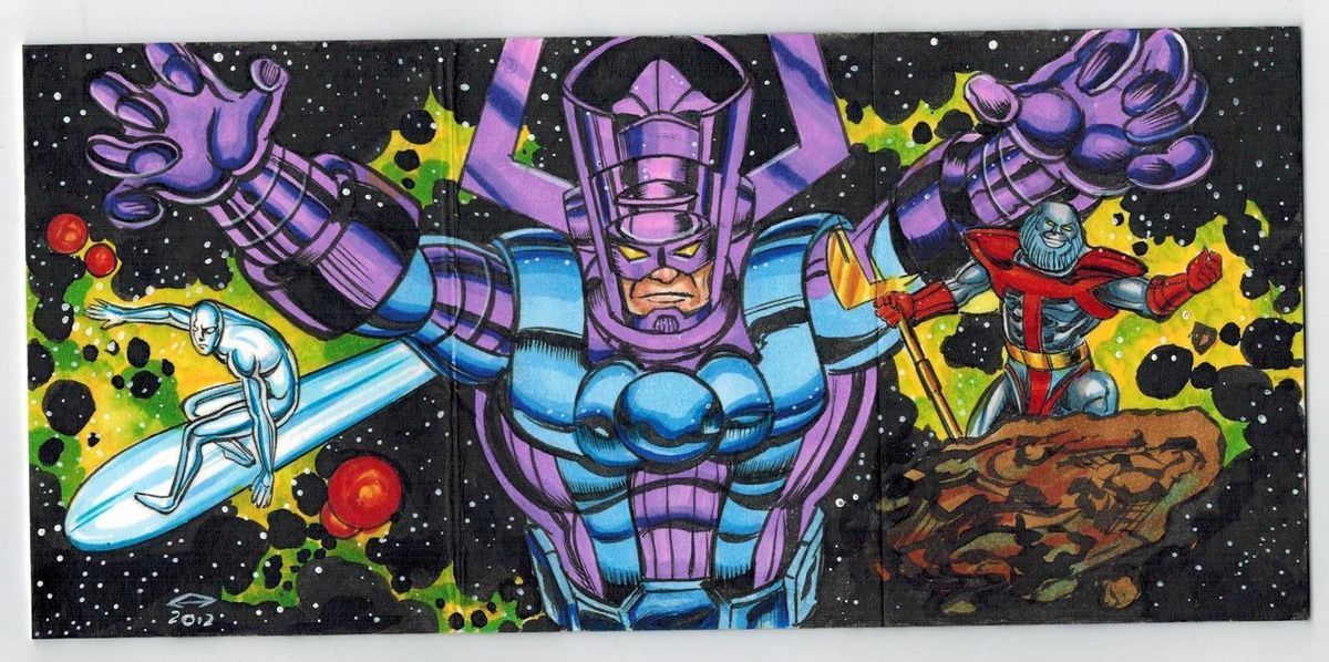 2012 MARVEL PREMIER ANTHONY HOCHREIN SKETCH GALACTUS SILVER SUFER 