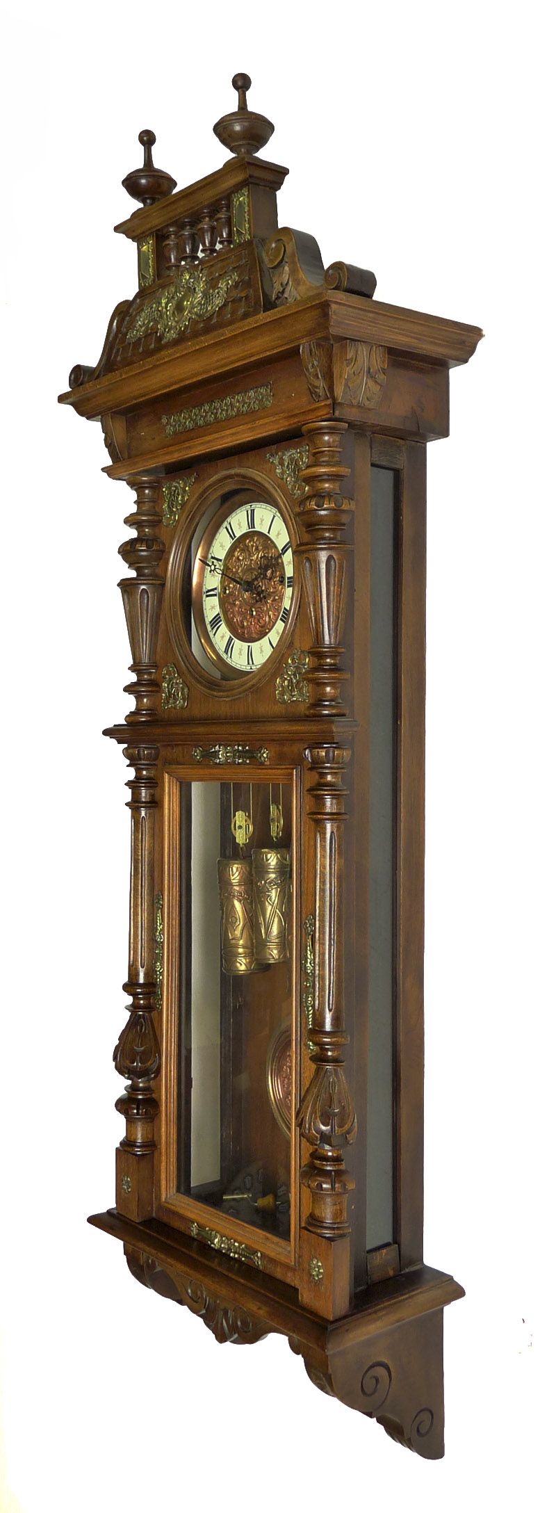 Beautiful Antique Gustav Becker 3 Weight Wall Clock at 1880 1900 Grand 