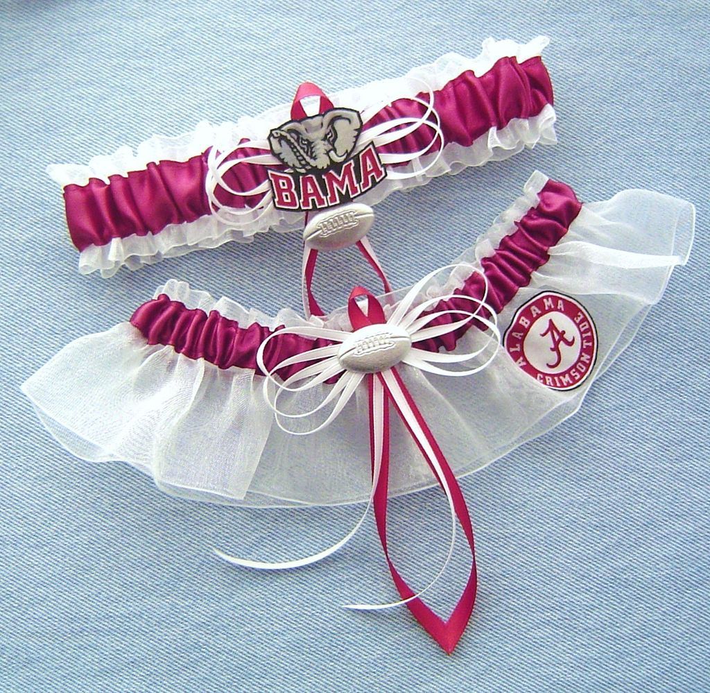 university u of alabama crimson tide wedding garters w gift