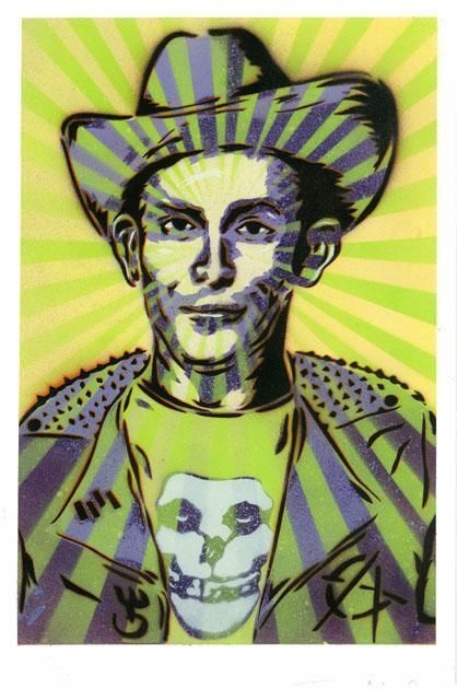 HANK WILLIAMS ORIGINAL STENCIL ART BY ARTIST JASON ADAMS PRODUCED BY 