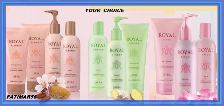 Jafra Royal Almond , Royal Ginger , Royal RoseYOUR CHOICE. NEW.