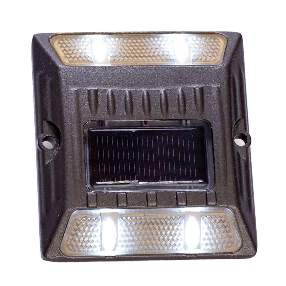 White Aluminum Alloy Solar Road Stud Path Deck Dock LED Light One 