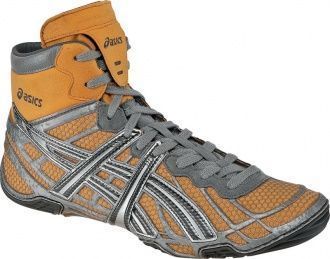 Asics Dan Gable Ultimate 2 Adult Wrestling Shoes Silver Orange J900Y 