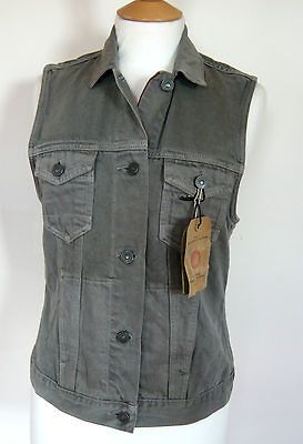 NEW ALL SAINTS DUN DENIM GILET JACKET SIZE UK 10 RRP £95 GREY