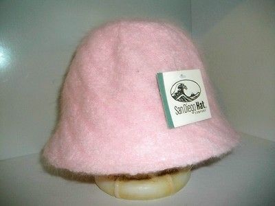 NEW SAN DIEGO LADIES WOMENS PINK ANGORA CLOCHE DRESS CHURCH HAT SIZE 