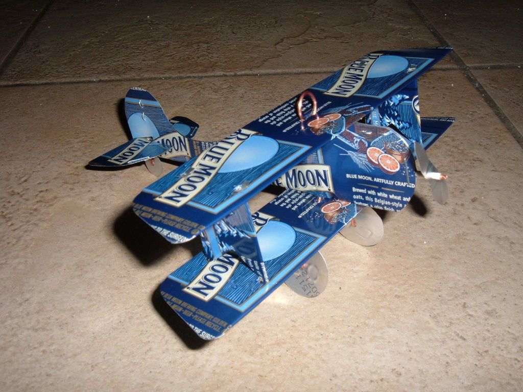 BLUE MOON ALE BEER Can Plane Airplane. Made from REAL Beer cans