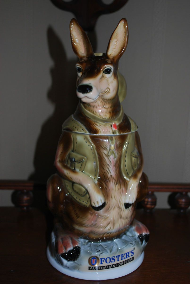 COLLECTIBLE FOSTERS AUSTRALIAN BEER KANGAROO STEIN   GERMANY