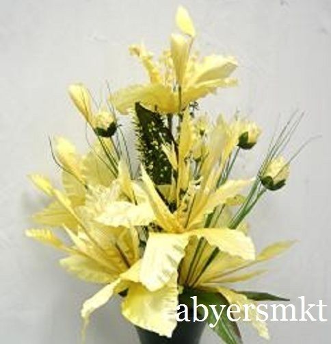 27 inch Floral Yellow Silk Flowers Artificial Plants Wedding 