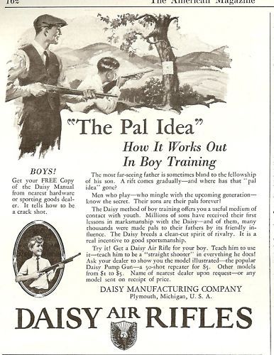 1926 Daisy Air Rifles Ad PAL Idea Boy Training 20s Gun