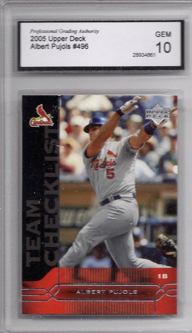 Angels 2005 Albert Pujols St Louis Cardinals Upper Deck Graded Gem 10 