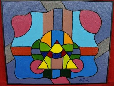 Original Barry Euren Refractions 3 Oil Painting Framed