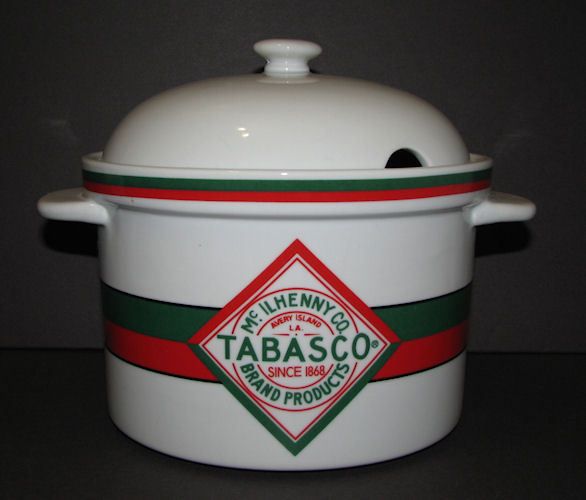 Tabasco Crock Bean Pot Gumbo Chili Soup Tureen Large 2.5 Quart