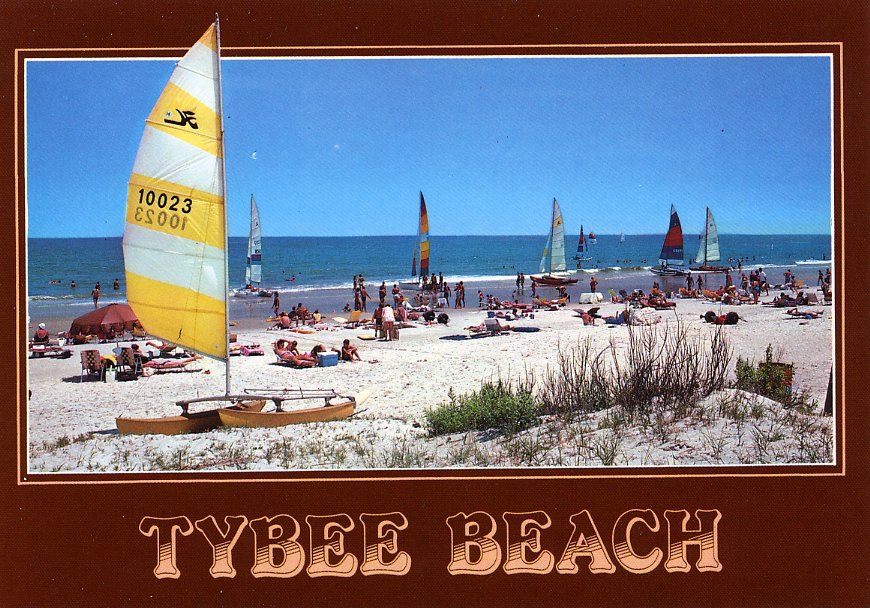 TYBEE BEACH GA FEW MILES SAVANNAH SAILBOATS BEACH