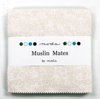 Muslinmates White Cream Ivory Charm Pack 5 inch Squares