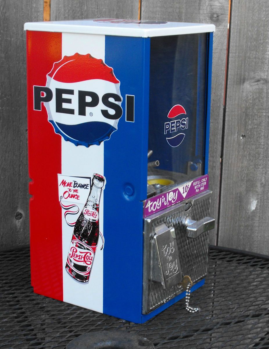 Vintage Toy N Joy Pepsi Cooler Themed Vending Machine Gumball Restored 