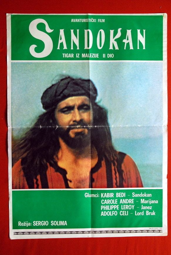 Sandokan 2 Kabir Bedi Sollima 70’ RARE EXYU Movie Poster