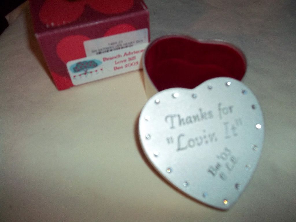 Longaberger Branch Incentive Bee Satin Silver Heart Box