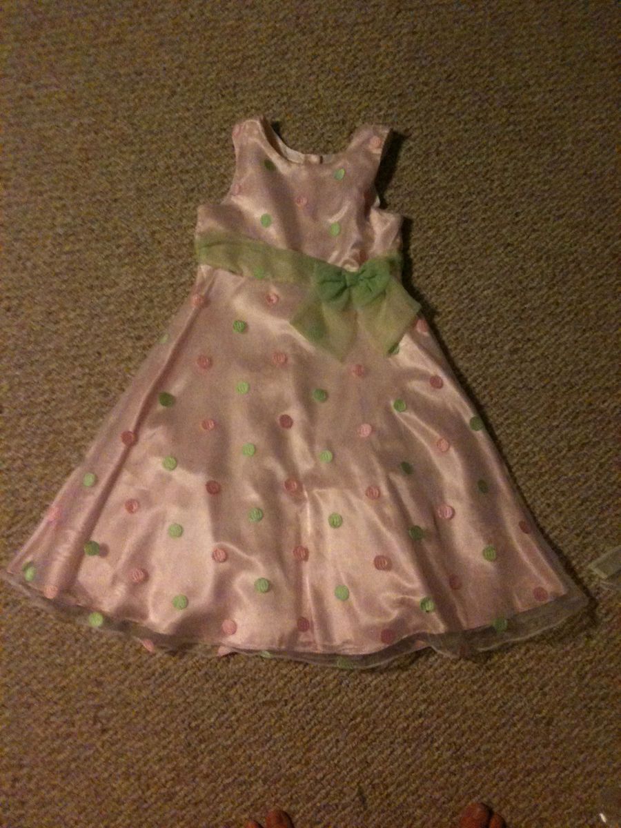 Berri Blue Girls Pink Polka Dot Sleeveless Dress Size 12