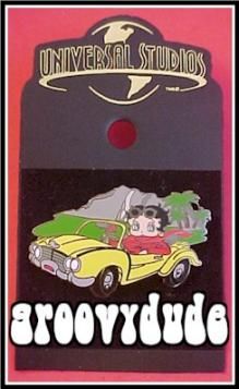   Studios Florida Betty Boop Yellow Sports Car Pin New Mint