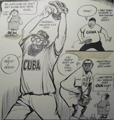 Bill Gallo Daily News Sports Cartoonist Original Artwork “Playin 