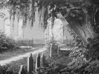 Churchyard with graves) 1862 Vintage Black & White Photograph d2