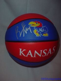 Bill Self Signed Kansas Jayhawks Logo Basketball KU COA