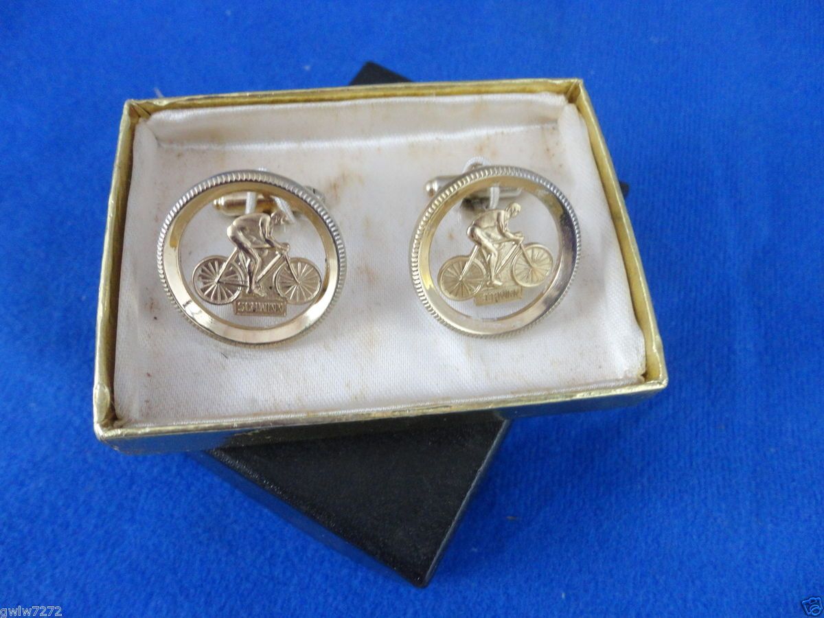   SCHWINN BICYCLE DEALER CUFF LINKS 1970s Original  Bike  Accessory