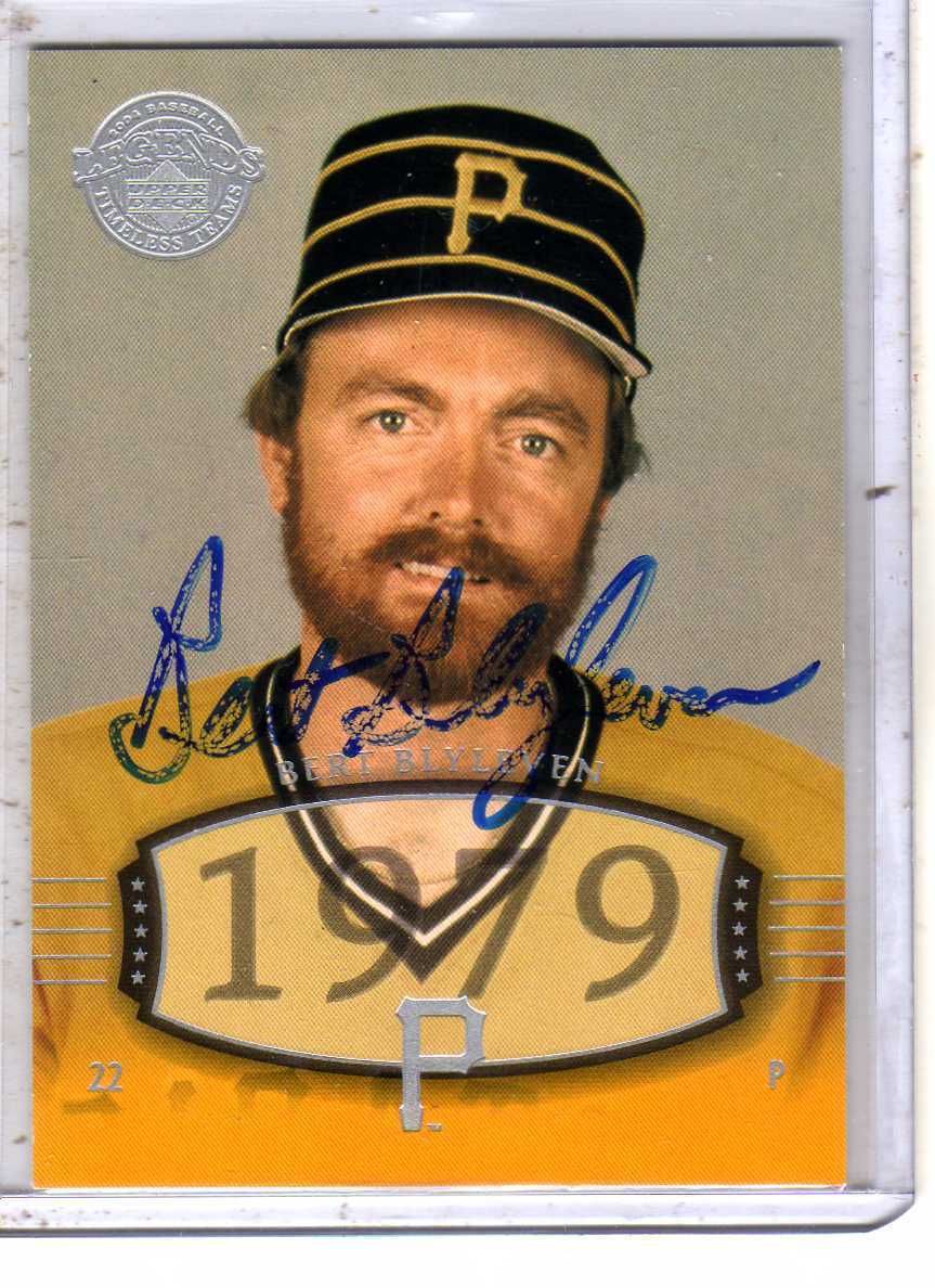 2004 UD LEGENDS TIMELESS TEAMS BERT BLYLEVEN AUTOGRAPH PIRATES